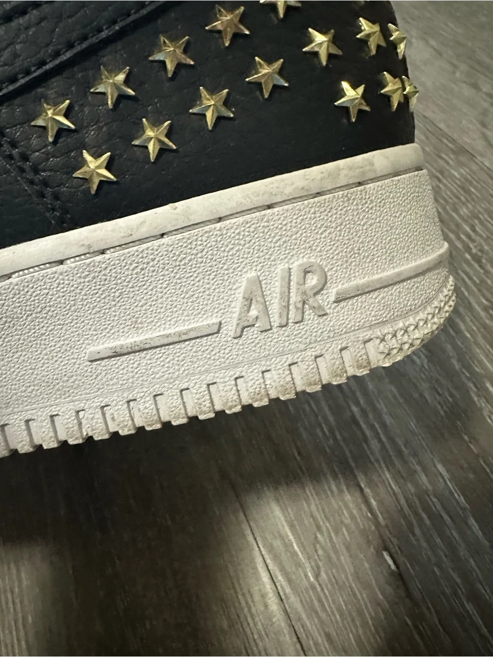 Nike Air Force 1 07 XX GOLD Studded Black White AR0639 001 Women 11.5 Shoes